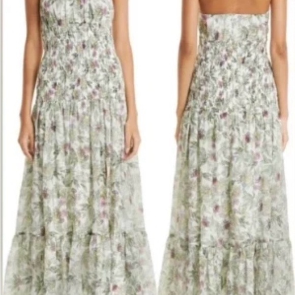 Cinq à Sept Dover Floral Halter Neck Dress Size 8 - Picture 4 of 15